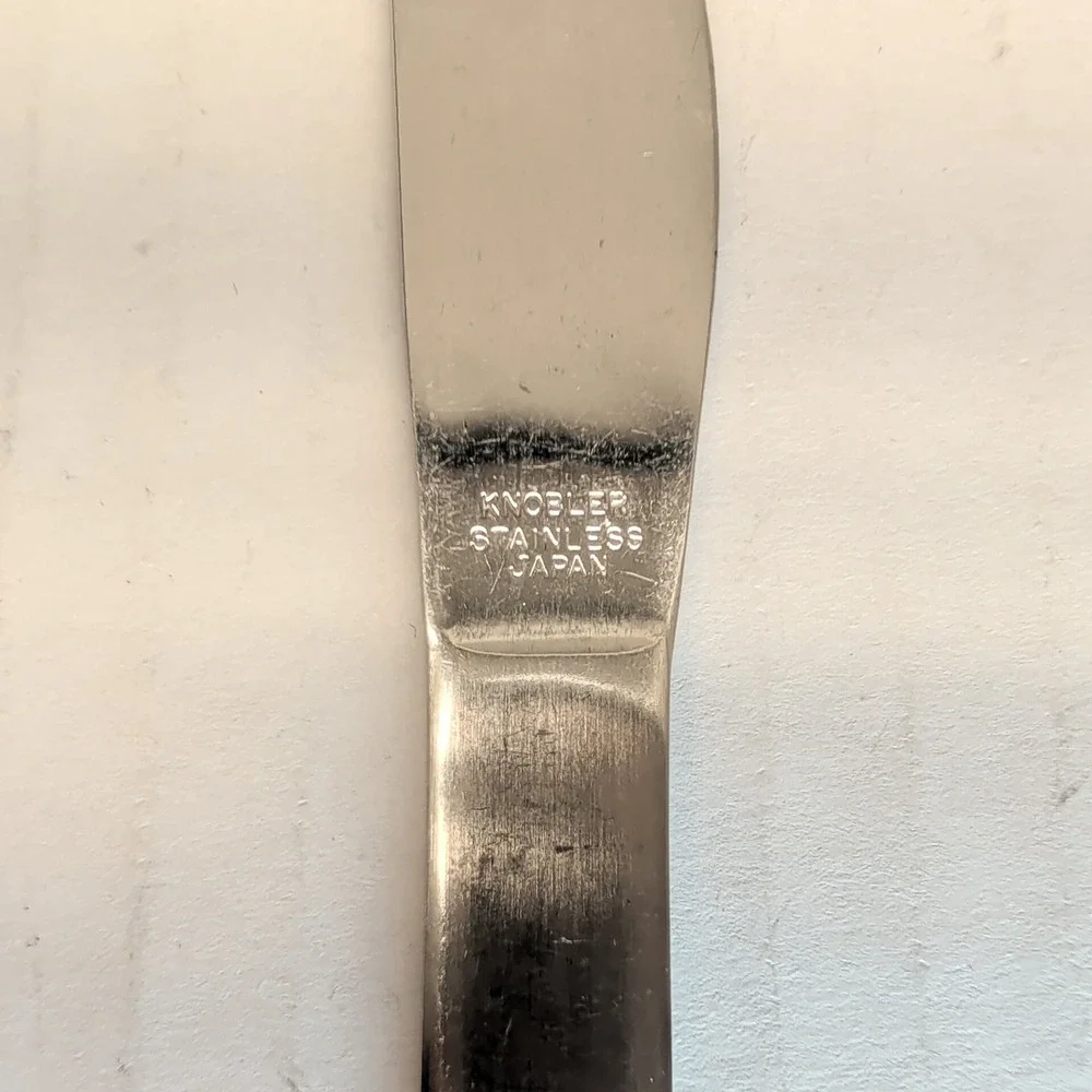 Knobler Stainless Japan Butter Spreader Set of 3 Pistol Grip Handle Silver 5.75
